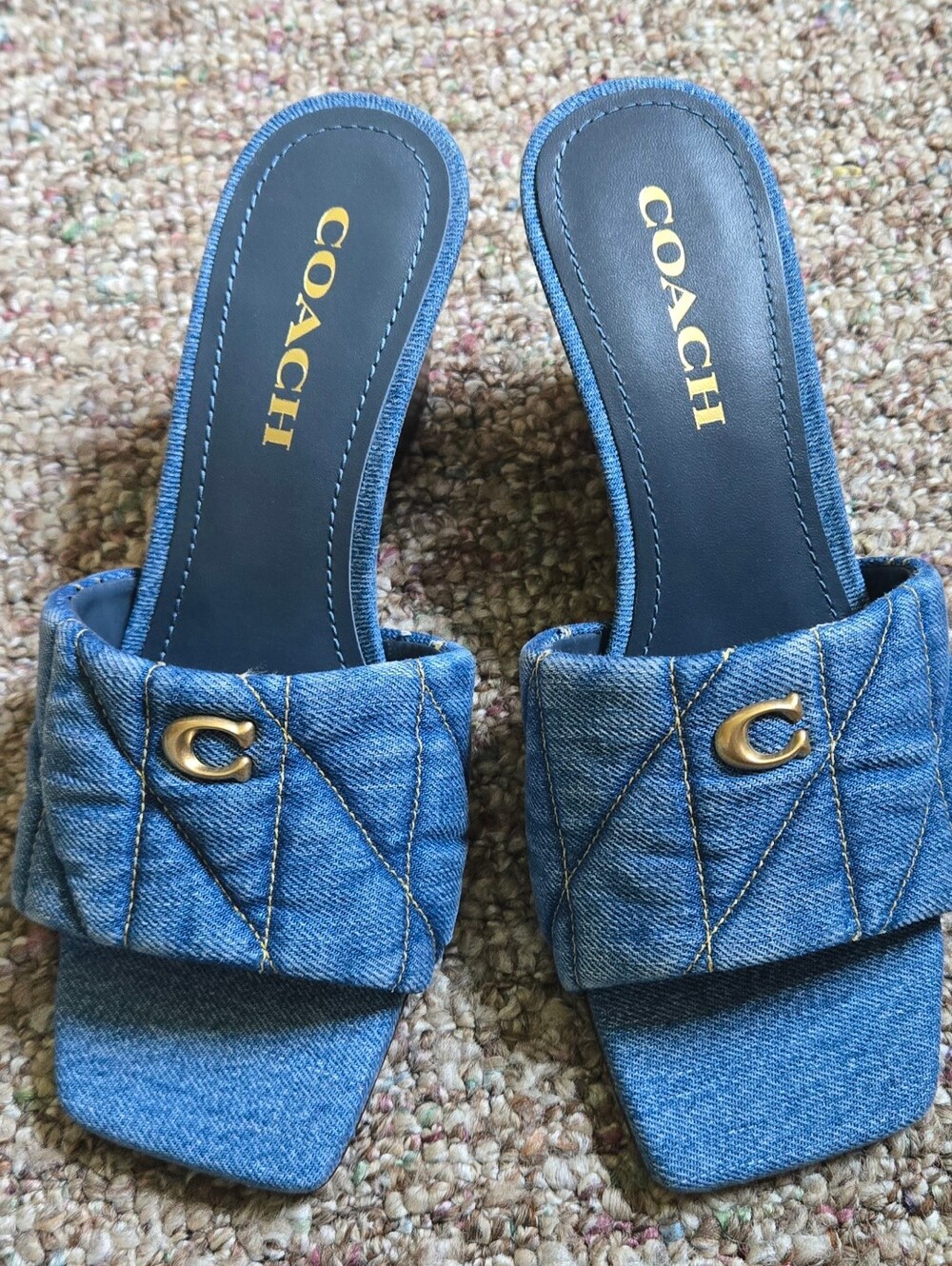 Coach Quilted Denim Heel Womens Size 7
